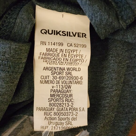 Quiksilver Surf Logo Shirt XL – Blue Long Sleeve Performance Rashguard - Picture 9 of 11